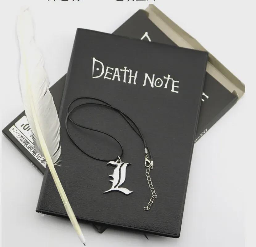 Anime Death Note Notepad Set with Feather Pen & Necklace - 3 Piece Collection