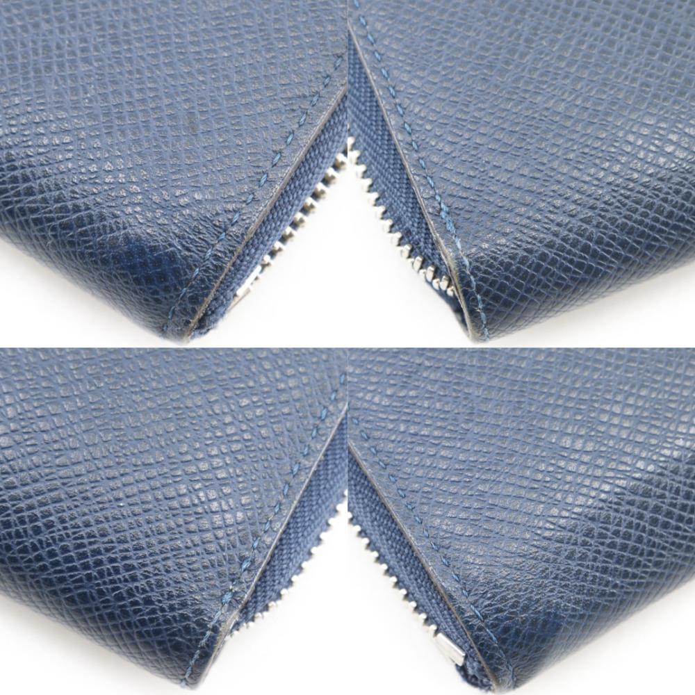 LOUIS VUITTON Zippy Wallet Vertical Purse M32837 Océan Navy blue Taiga mens Used