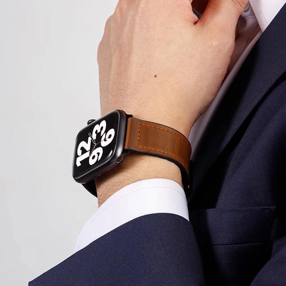 Straps for apple watch Band 42mm 44mm 40mm 49mm 46mm 45mm Leather Silcone Magntic Watch Bands for iwatch series 9 8 SE 6 Ultra 2