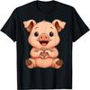 Pig with Heart _ Cute Pig Motif with Heart Symbol T-Shirt