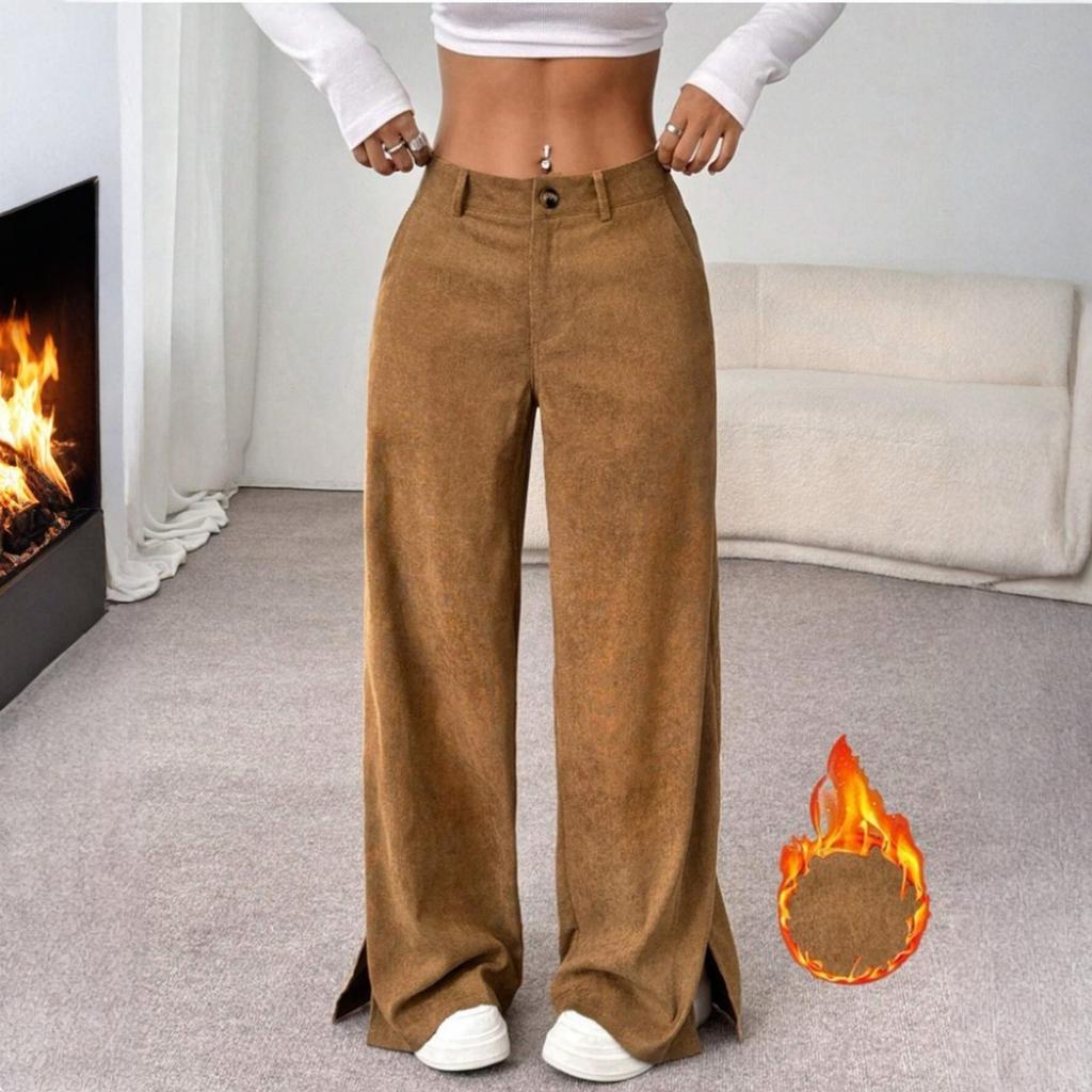 Women's Corduroy Pants Casual Women's Solid Color Corduroy Loose Straight Pants