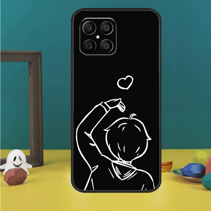Cartoon Couple Love Boy Girl For Huawei P30 Lite P50 P40 P20 Pro P Smart Z Nova 9 5T Cover For Honor 50 X9 X8 X7 Case