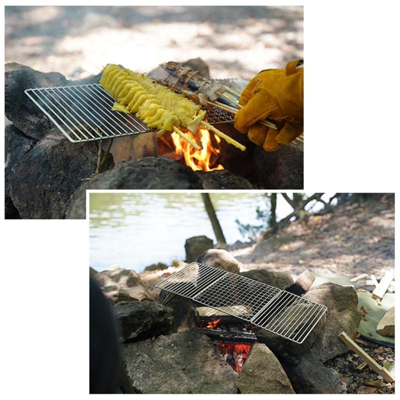 Fish Grilling Net Outdoor Stove Barbecue Mesh Sheet BBQ Grilling Net, Stainless Steels Construction Net for Even Cooking