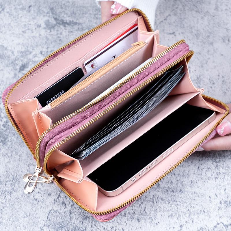 Women's 2023 Long Korean Style Wallet: Double Zipper Phone Bag, Large Capacity Card Holder, Coin Purse.