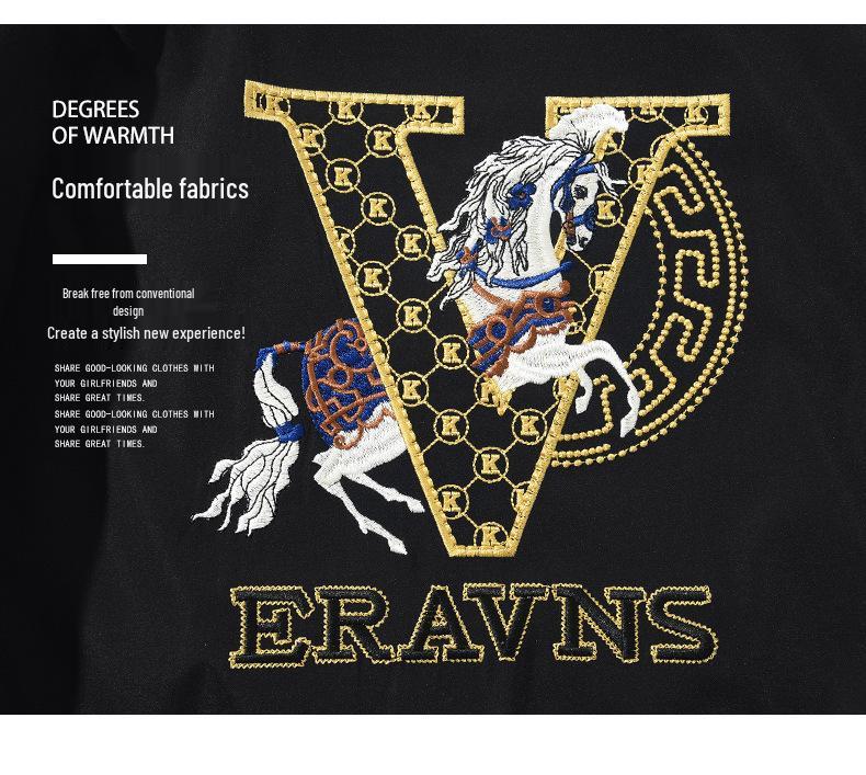 Europäische Herren-Stickjacke mit Stehkragen - Herbst/Winter Slim Fit, V-Ausschnitt, Verdickt, Mode