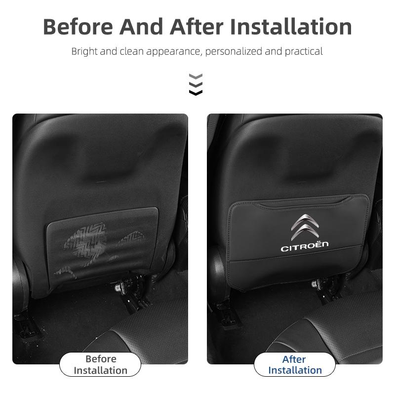 Car Seat Back Semi-Cover Anti-Kick Pad Waterproof For Citroen C4 C3 C5 C1 C2 Berlingo Celysee Cactus Picasso Aircross Saxo Grand
