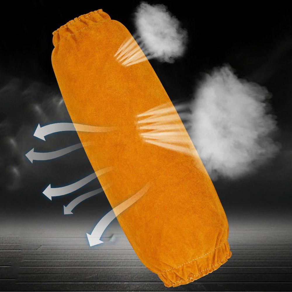 Heat Resistant Leather Welding Sleeve Cover Fireproof Cow Leather Arm Guards  Spark Protection