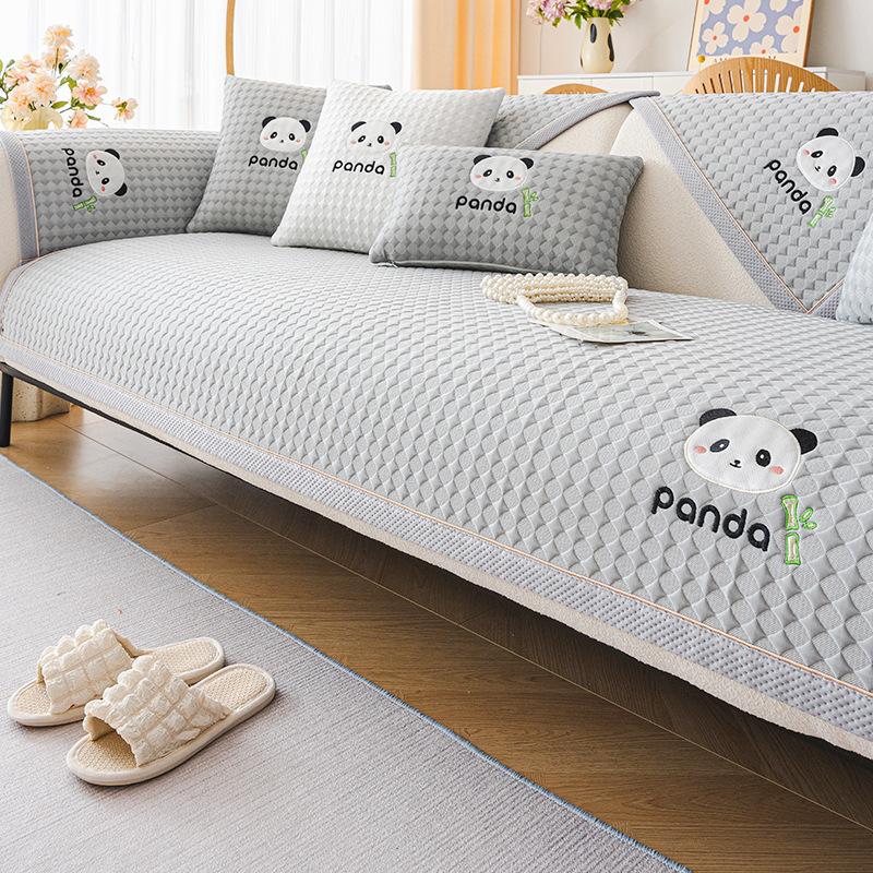 Summer Light Luxury Ice Silk Sofa Cushion Non-slip Cool Seat Cushion Washable Four Seasons Universal Summer Cool Cushion Sofa Cover Cover