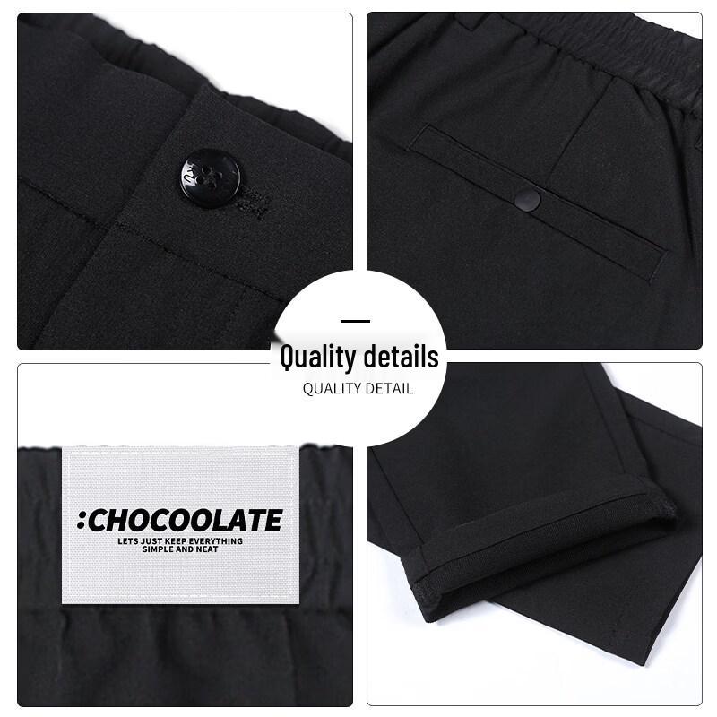 CHOCOOLATEit Men's Summer Elastic Straight-Leg Pants