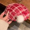 Bow Beret Fedoras Hat Hair Clip Red Top Hat Hairpin Fascinator Hat hairpin  Female Dressing
