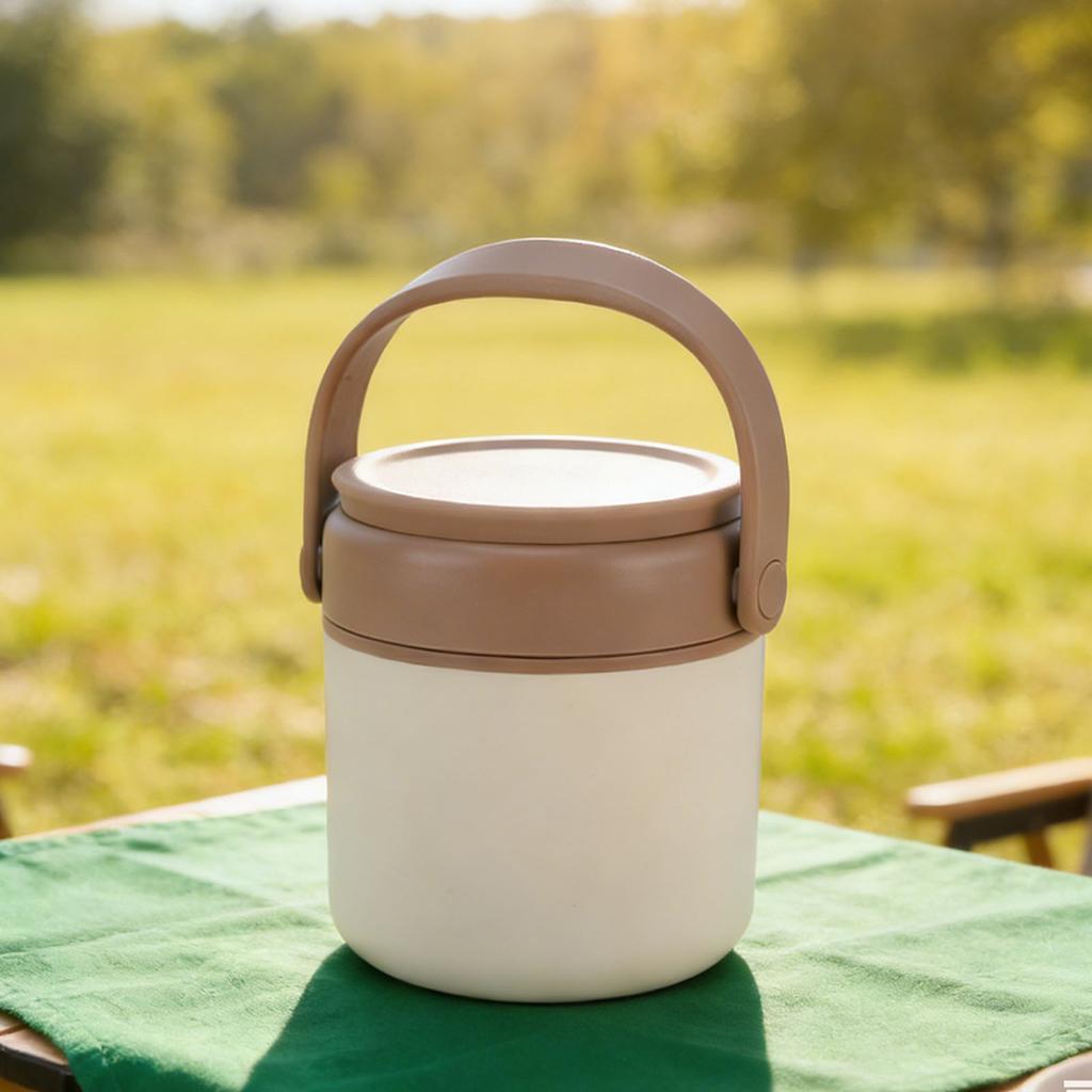 Insulated Soup Cup Stainless Steel Foldable Handle Portable   Food Storage Container for School