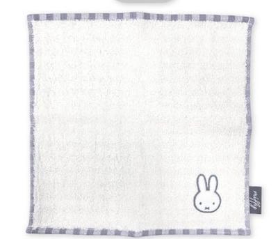 Marimo Craft Miffy Mulltuch Gingham W25 x Taschentuch, Grau, H25cm, DBM-1864