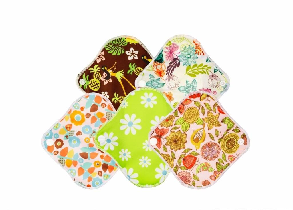 Cloth Sanitary Pads for Menstrual Use of 5 X Panty Liners X [exitpiko] [Set Organic]