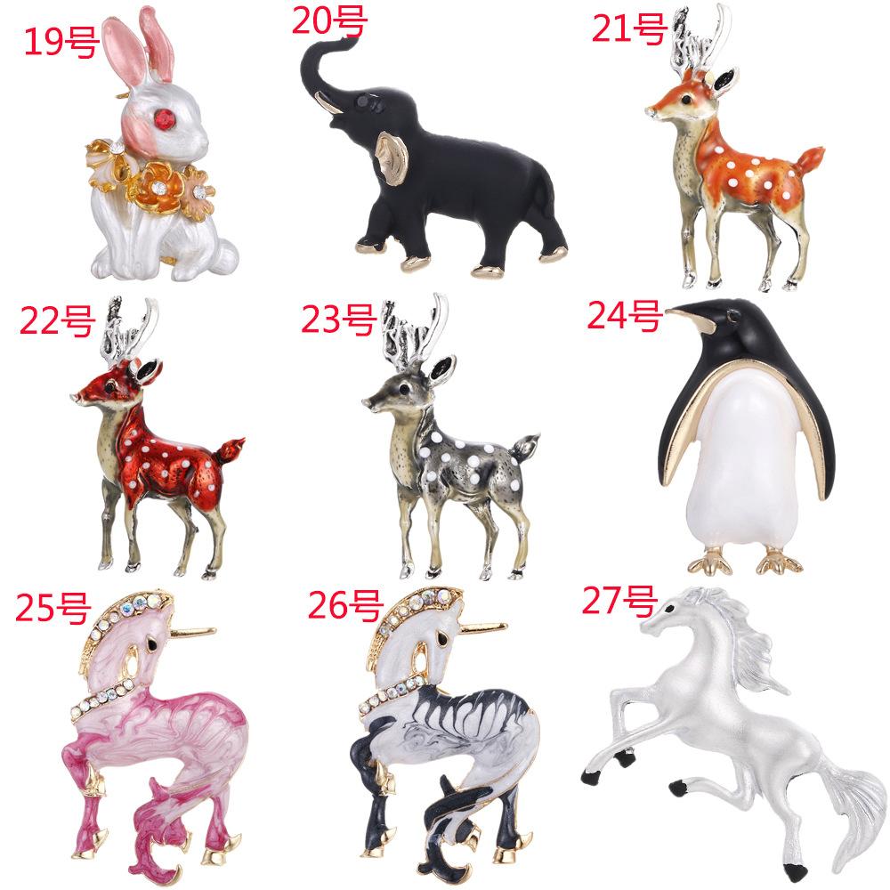 SKEDS Luxury Crystal Animal Rabbit Dog Brooches For Women Men Enamel Fashion Accessories Women's Men's Buckle Badges Brooch Pin