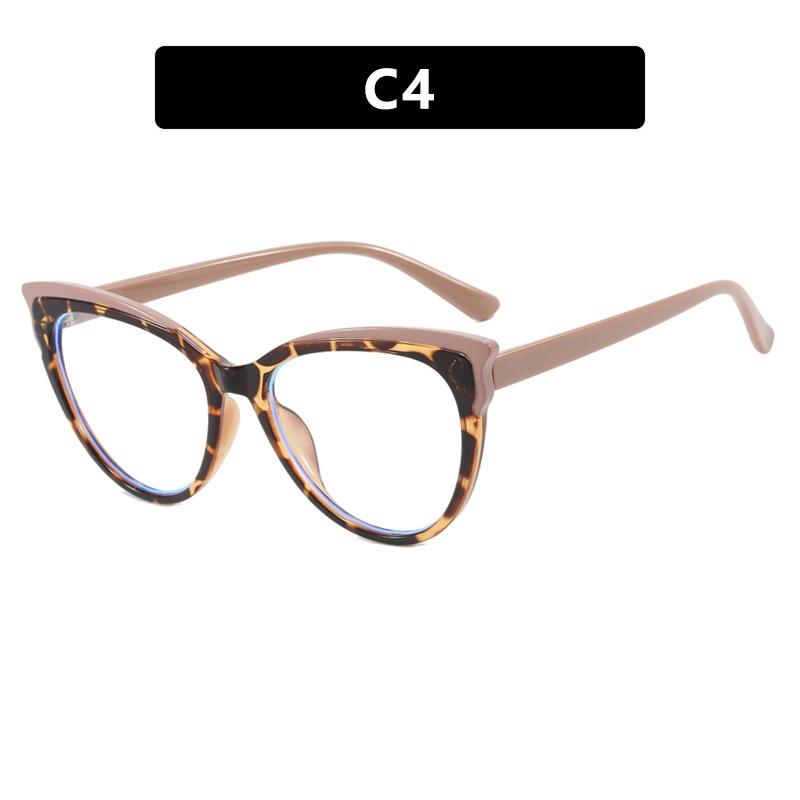 Fashion Variegated Cat-eye Collision Flat Frame Glasses Anti-blue Light Ins Style Eyeglasses Frames Trendy Leisure and Versatile