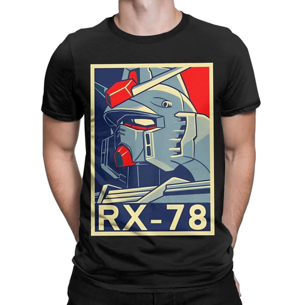 2026 Mens and Womens Mobile Suit Gundam Manga Anime Tshirt Pure Cotton Printed High Quality Tshirt Top Clothing Loose Shirt