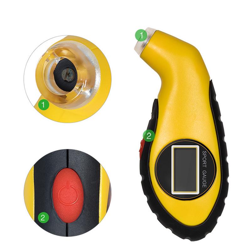 New High-Precision Car Tire Luminous Display Digital Tire Pressure Gauge Backlight Tire Monitoring Meter