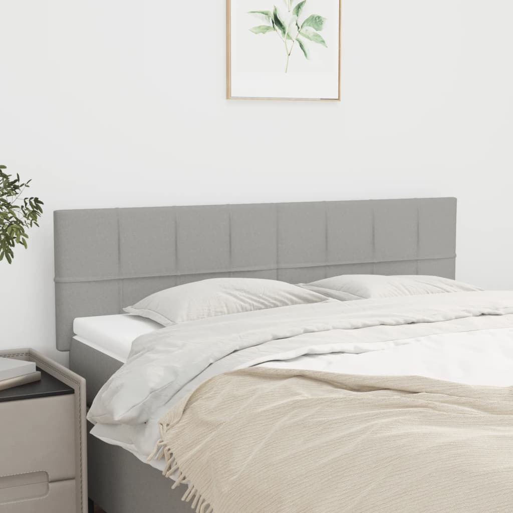 vidaXL Kopfteile Hellgrau 144x5x78/88 cm Stoff