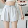 Women's High Waist Shorts Elastic Waist Safety Shorts Ice Silk Solid Color Loose Fit Breathable Anti Chafing Summer Plus Size Bottoms