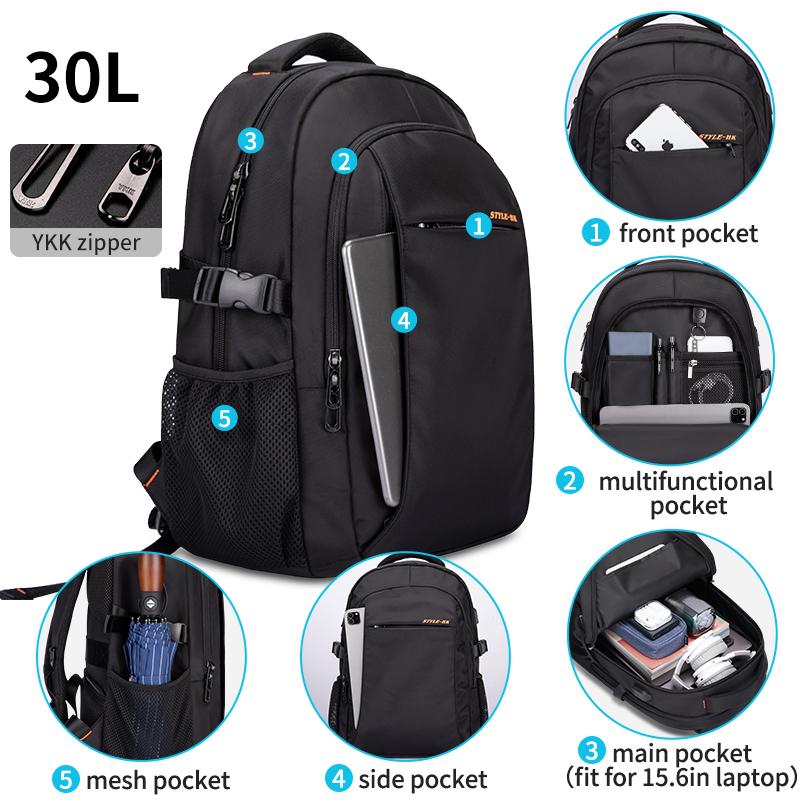 Men Casual Laptop Backpack Large Capacity Teenage Student Bags Designer Business Pack Sports Travel Backpack Zipper