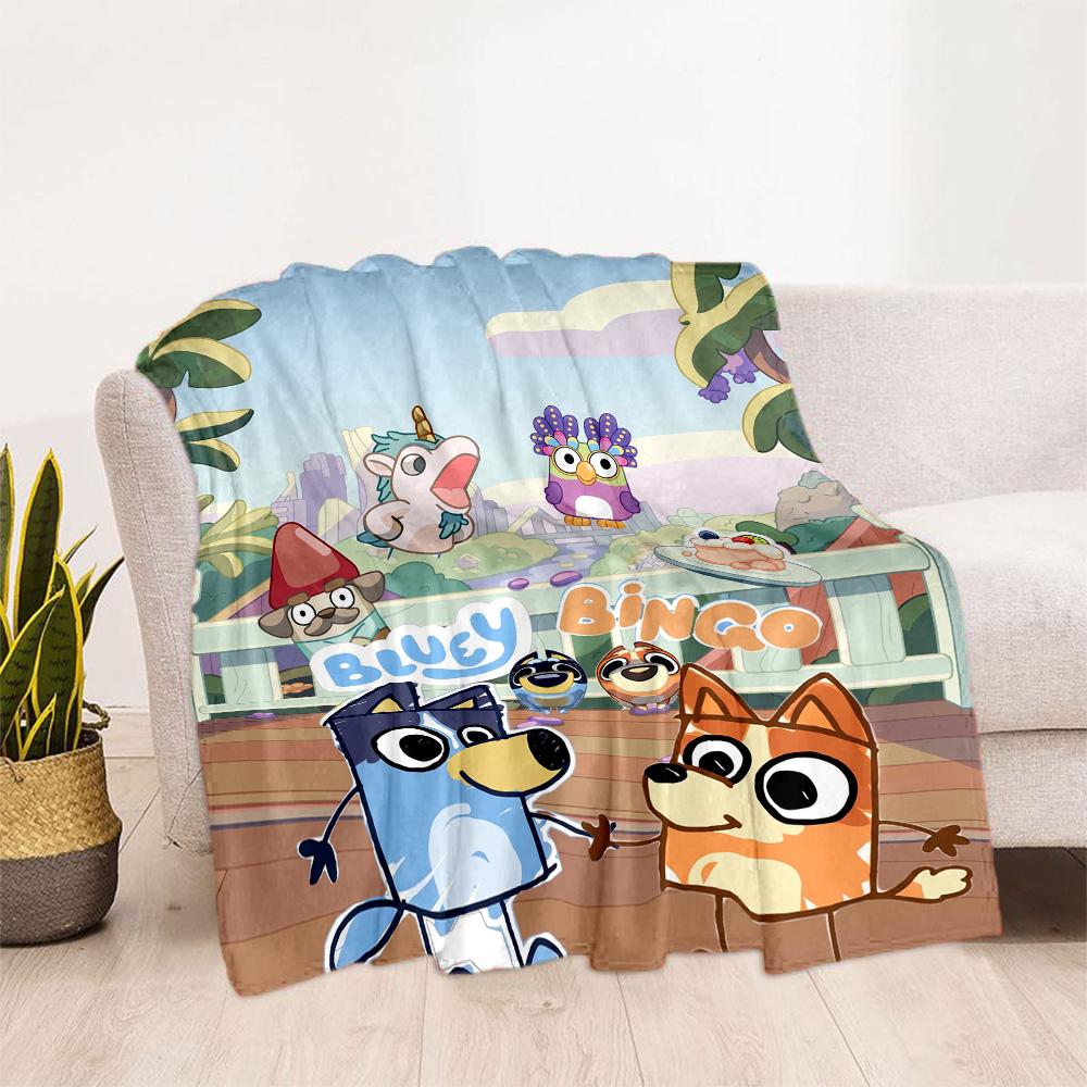 Bluey Family Harmony Blanket Comfortable Suitable for Office Picnics Bed for All Occasions Playful Design Suitable for Gifting Relatives and Friends