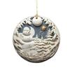 2D Acrylic Christmas Ornament Lightweight Home Office Indoor Holiday Party Xmas Tree Hanging Decoration Pendant Festival Gift