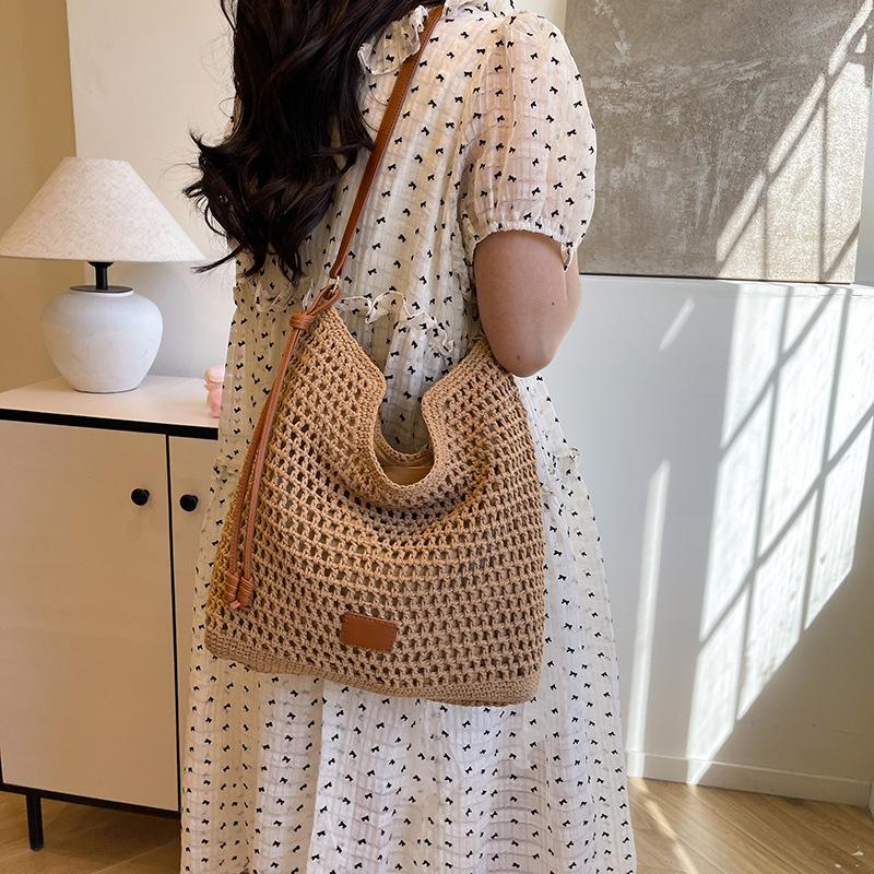 Bags Fashion Beach Vacation Handwoven Labeled Women's Tote Bag Shoulder Crossbody Bag Shopping Bag Women