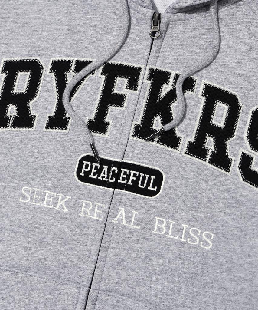 Rayfikers Applique Logo Zip-Up Hoodie Melange Grey (Mp6Tu148-097)