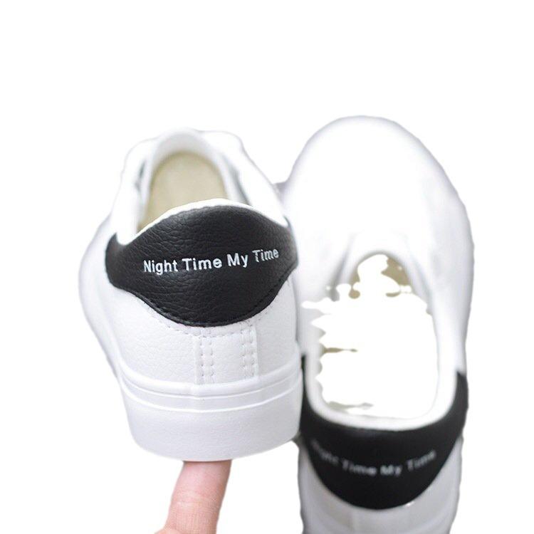 Fashion Sports shoes breathable women's board shoes student Korean version spring leather flat running shoes