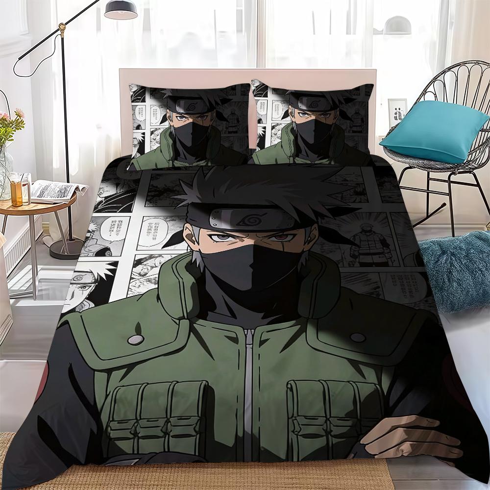 Anime N-NARUTOES Duvet Cover Set Home Style Bedding Soft Laundry Cotton Bed 3 Piece Set Student Dormitory Gift