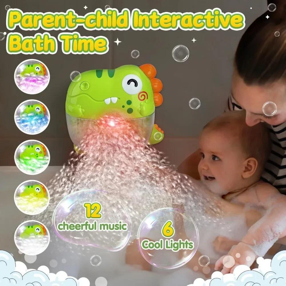 Baby Bath Toys Bubble Machine Dinosaur Crabs Music Kids Bath Toy Bathtub Automatic Bubble Maker Baby Bathroom Toy for Children