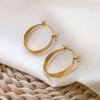 French Fashion Simple Earrings 18K Gold Curved Glossy Simple Fashion Earrings Titanium Steel Earrings Women