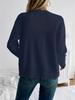 2024 European & American Casual Pearl Round Neck Long Sleeve Black Cardigan Coat
