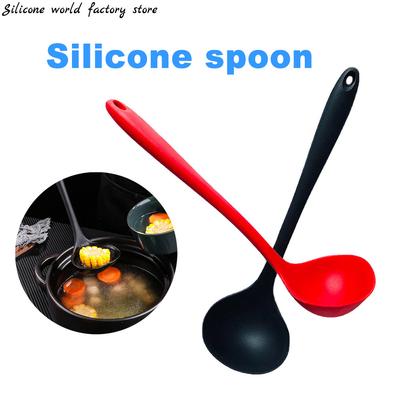 Silicone World Long Handle Soup Spoon Scoops Long Handle Porridge Spoon Rice Ladle Scoops Public Spoon Kitchen Tool Cooking Tool
