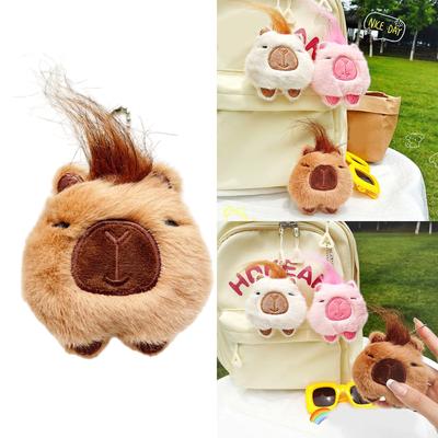 Chaveiro de Pelúcia Adorável de Capivara com Som Estridente para Bolsas e Chaves Chaveiro de Animal Estridente Ornamento Decoração de Celular