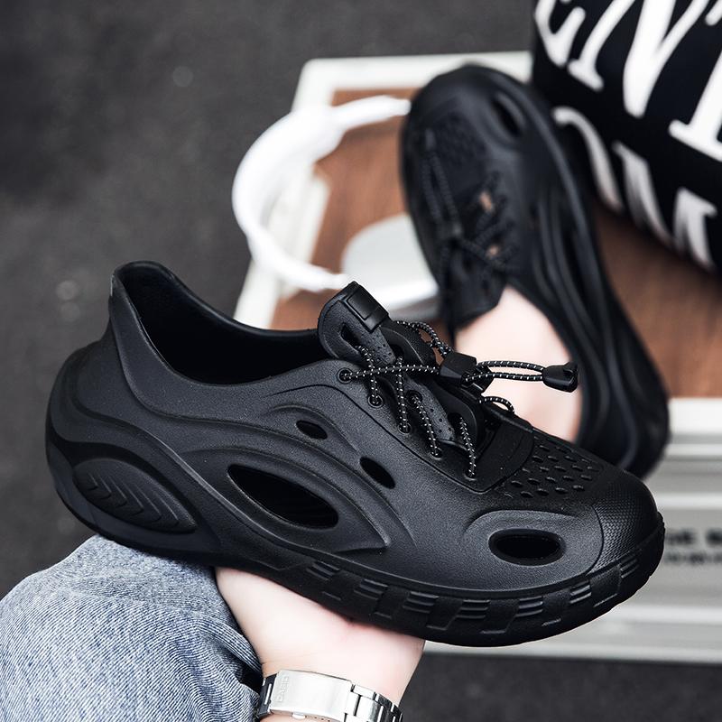 Fashion New Fashion Breathable Garden Shoes Summer Couple Sandals Non-slip Thick Bottom Men's Sandals Outdoor Baotou Beach Men's Shoes