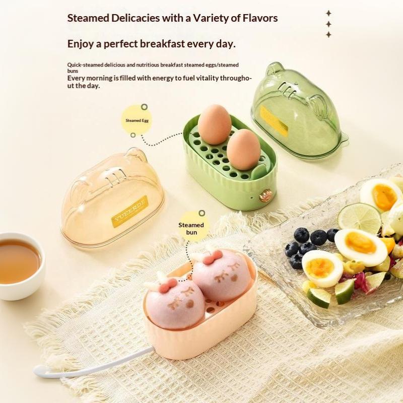 Automatic Power Off Egg Cooker Cute Cat Shaped Electric Egg Steamer Boiler BPA Free for Dorm Student Breakfast Prep