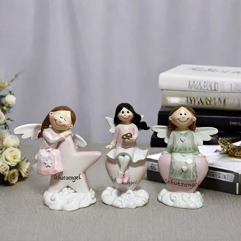 Guardian Angel Resin Statue, Friendship Figurine for Living Room Shelf, Trending Gift for Sister Bestie