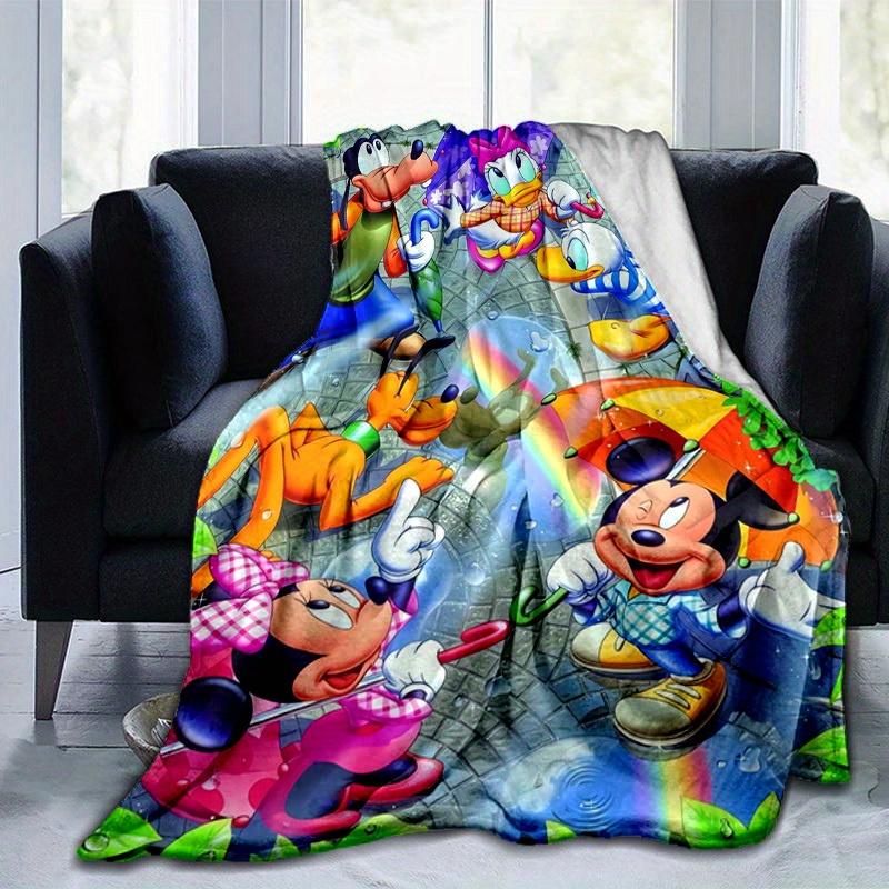1pc. Cartoon Mickey Mouse and Friends Rainbow Umbrella Blanket, Seasonal Universal Home Decor Gift for Friends and Family, Soft Throw Blanke