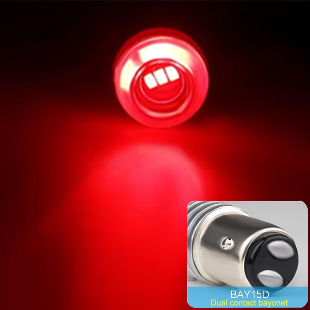 

STONEGO Car 12V LED Rear Taillight Tail Brake Light Strobe Flashing LED Lamp Motorcycle Warning Light Bulb Red Stronger Light