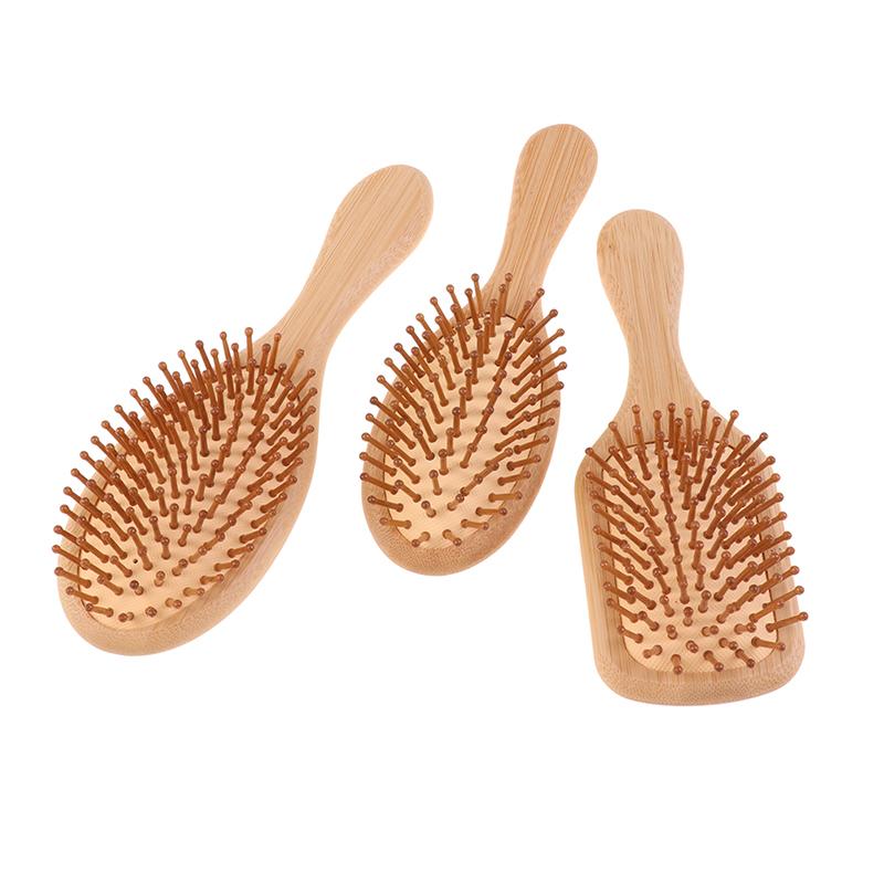 1Pc Hair Brush Women Massage Bamboo Combs Anti-Static Detangling Reduce Hair Loss Styling Tools