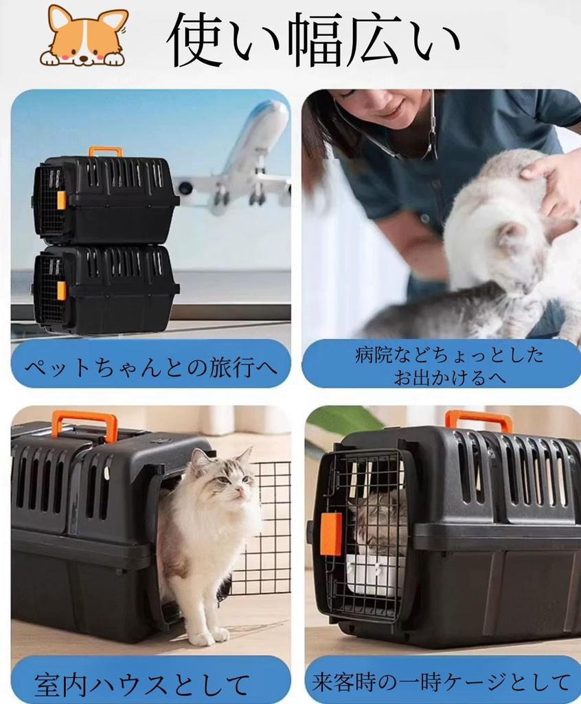 Pet Carrier Cat Carrier Dog Cage Hard Carrier with Handle Indoor House IATA Standard Outing Travel Size Small to Medium Dogs Air Transport Compatible