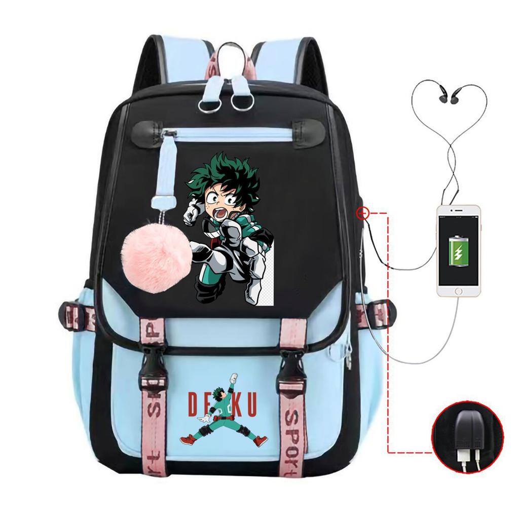Teen Trend Animation Schoolbag Korean Version Backpack Male New Contrasting Color Simple Middle School Student Backpack