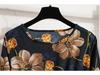 2022 European & American Floral A-Line Dress - Spring, Long Sleeve, Round Neck, Slim Fit