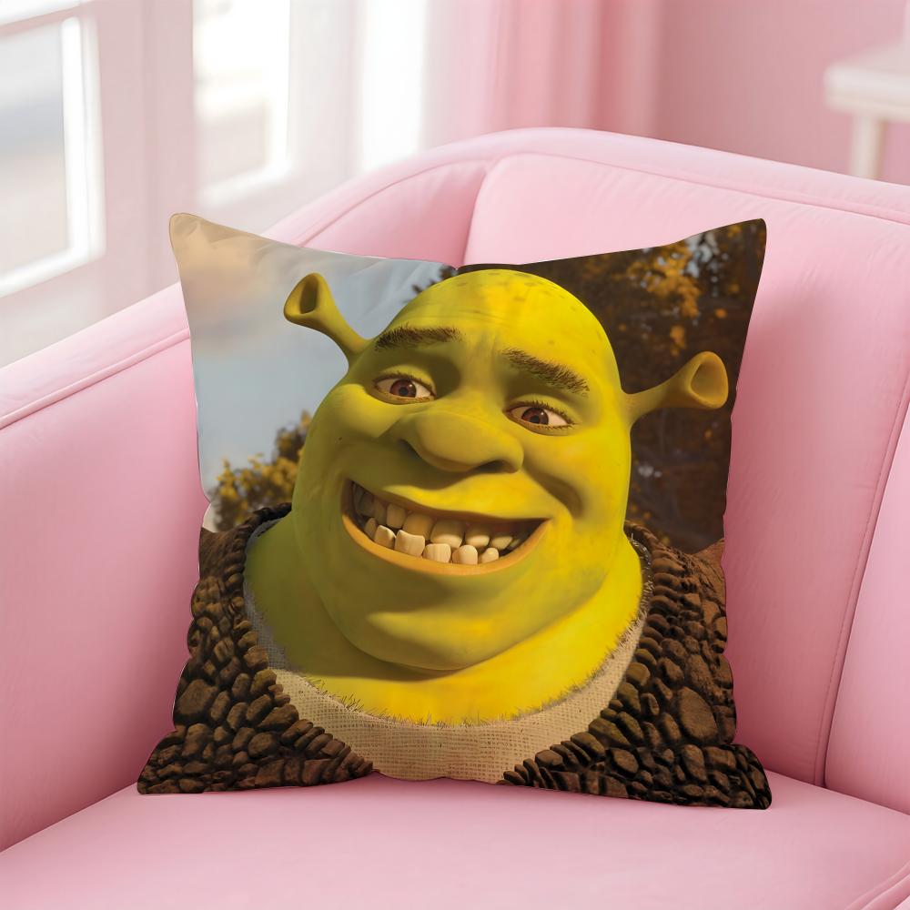 anime S-ShrekS Cushion Cover Comfortable Reversible Pillow Cover Ideal for Car Sofa Bedroom & Beyond
