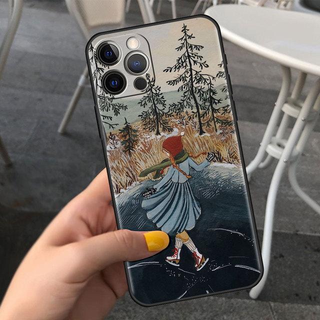 

Чехол для мобильного телефона Apple Iphone 13 12 11 Pro 7 8 Plus, черный Cubierta X Xr 6 6s 5 5S, роскошный чехол Funda Para Movil с мультяшным пейзажем для девочек for iPhone 13 Pro