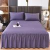 3Pcs Skin Friendly Bed Skirts Full Set Thick Raised Lace Bed Sheets Non Slip Covers for Tatami Mats