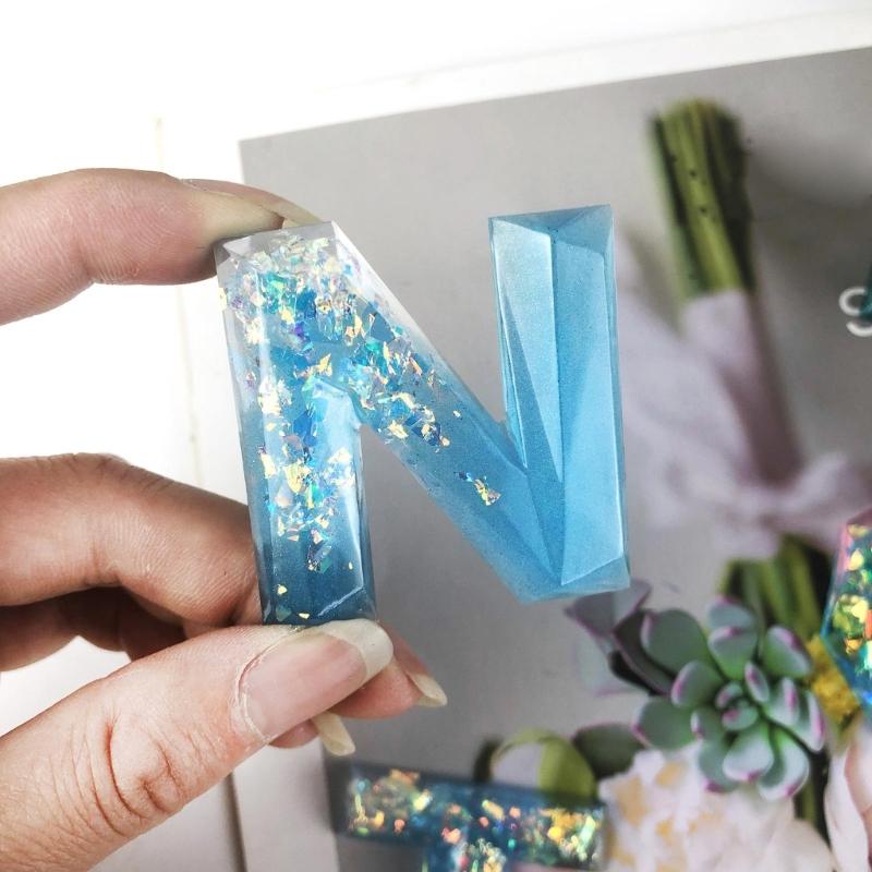 Semi-Stereoscopic Resin Keychain Molds DIY Alphabet Number Casting Mold Jewelry Craft Making Tools for Making Ornaments