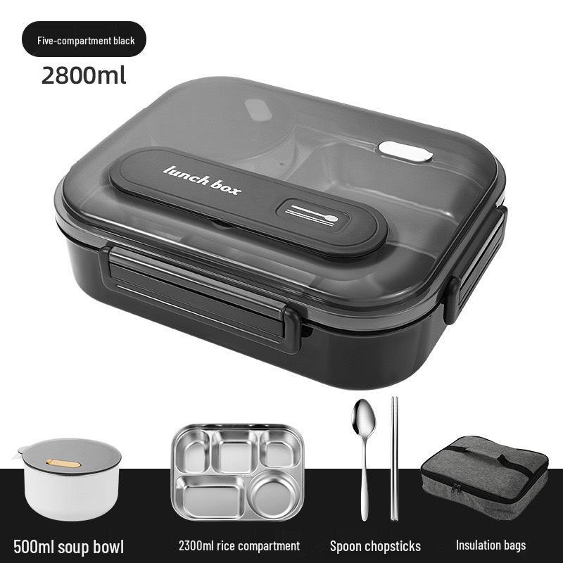 Lunch Box Isolato Extra Large in Acciaio Inossidabile 316 Adatto al Microonde per Studenti e Lavoro