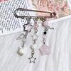Handmade Beaded Bag Pins Pink and Blue Beaded Brooch Aesthetic Y2k Stars Brooch  Women Girls